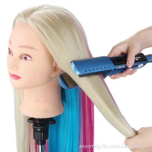 Colorful Synthetic Hair Mannequin Head For Hairstyles Hairdressing Training Head Nice Doll Heads For synthetic braiding hair